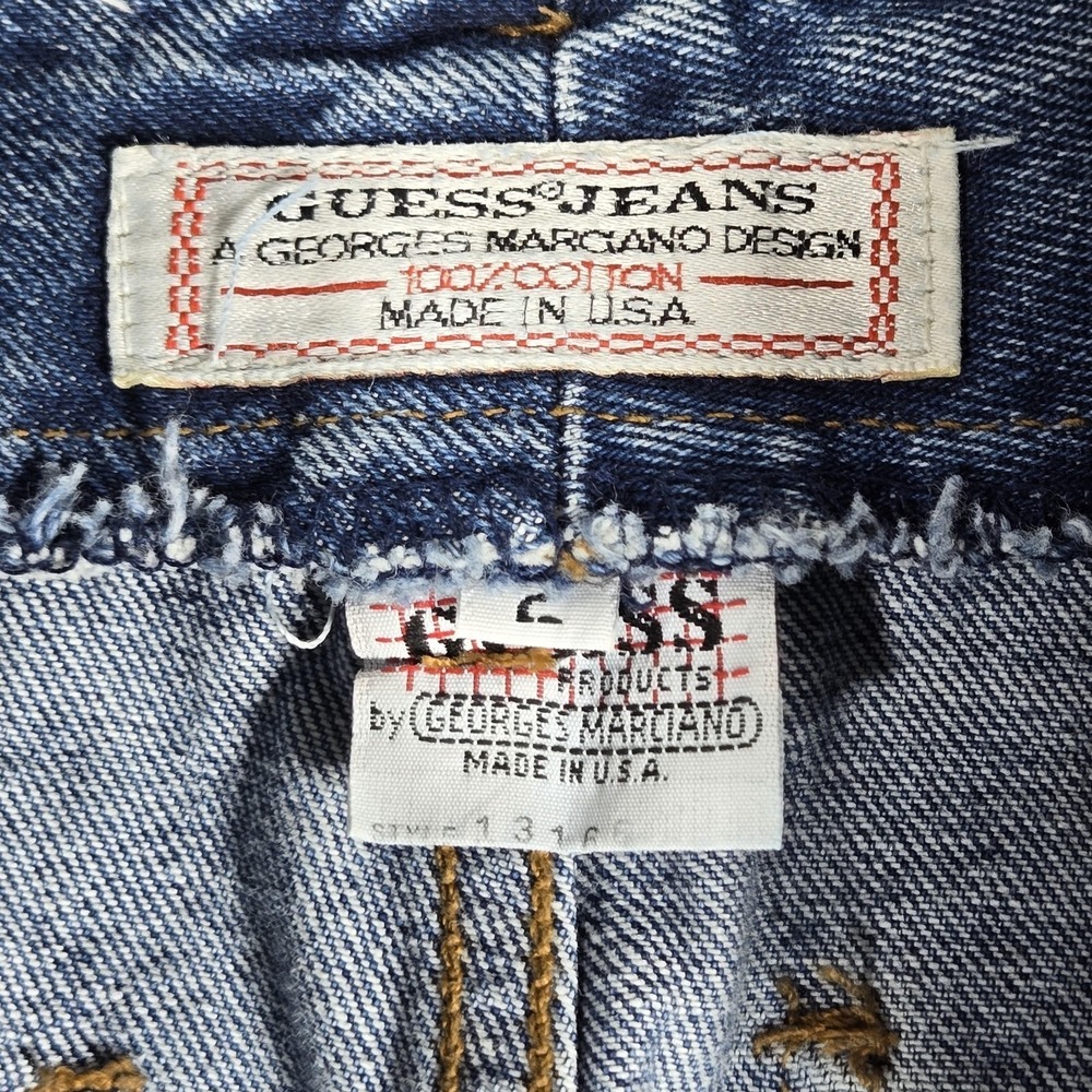 Vtg 80s Guess Pleated High Rise Tapered Jeans Size 2 Made in USA 26x27 - Picture 3 of 11